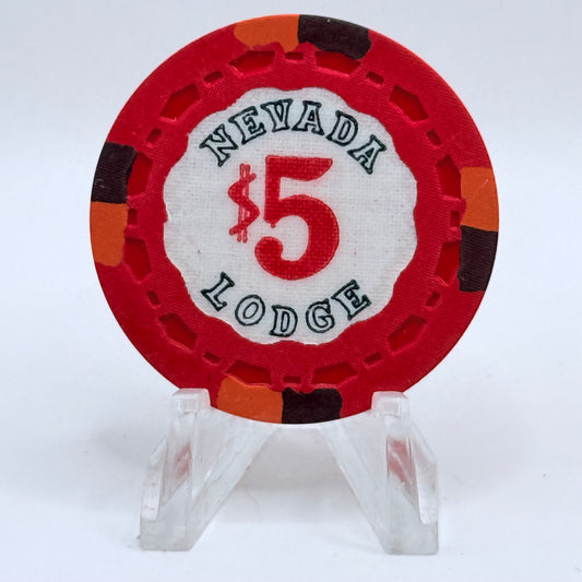 Nevada Lodge Crystal Bay Nevada 1963 $5 Casino Chip N5381E2