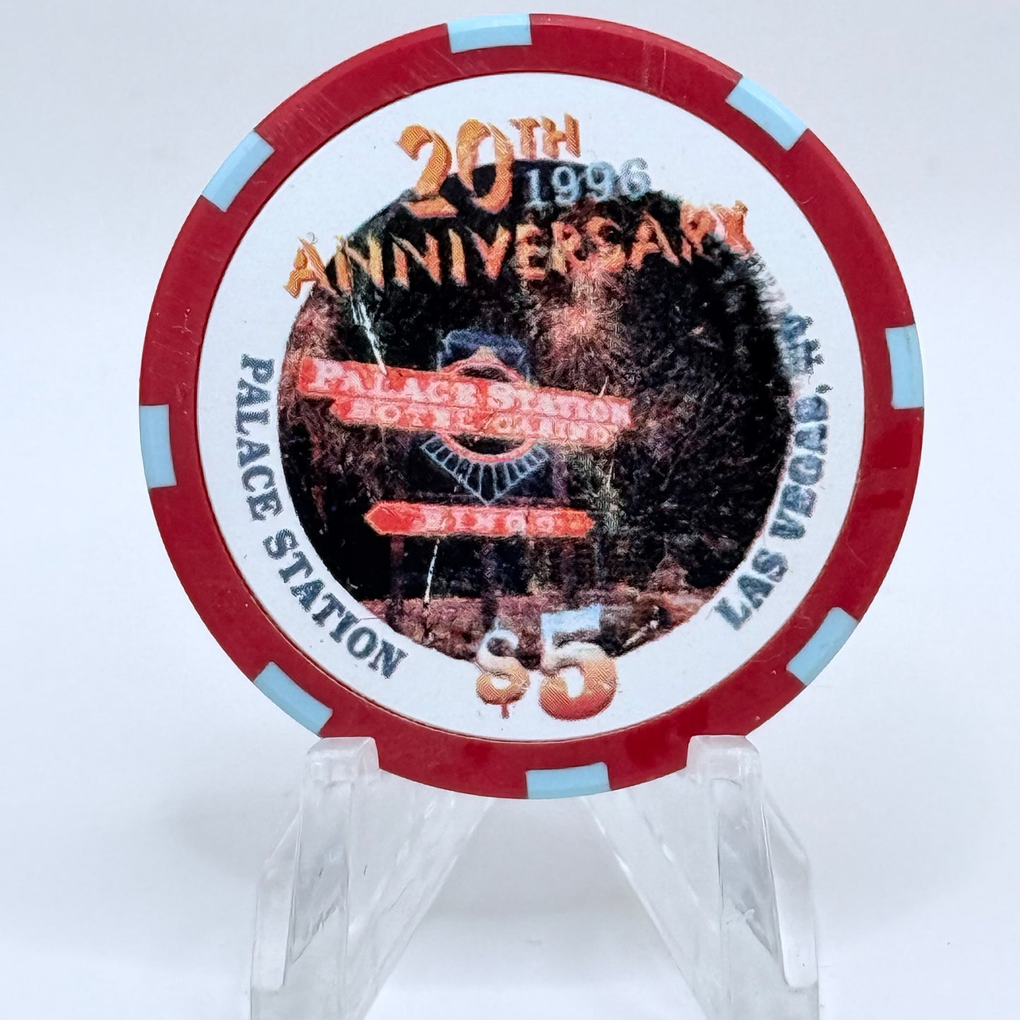Palace Station Las Vegas Nevada 1996 '20th Anniverary' LE $5 Casino Chip N8936