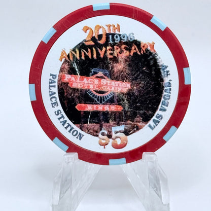 Palace Station Las Vegas Nevada 1996 '20th Anniverary' LE $5 Casino Chip N8936