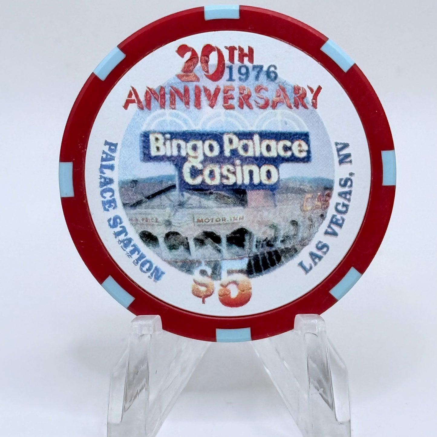 Palace Station Las Vegas Nevada 1996 '20th Anniverary' LE $5 Casino Chip N8936