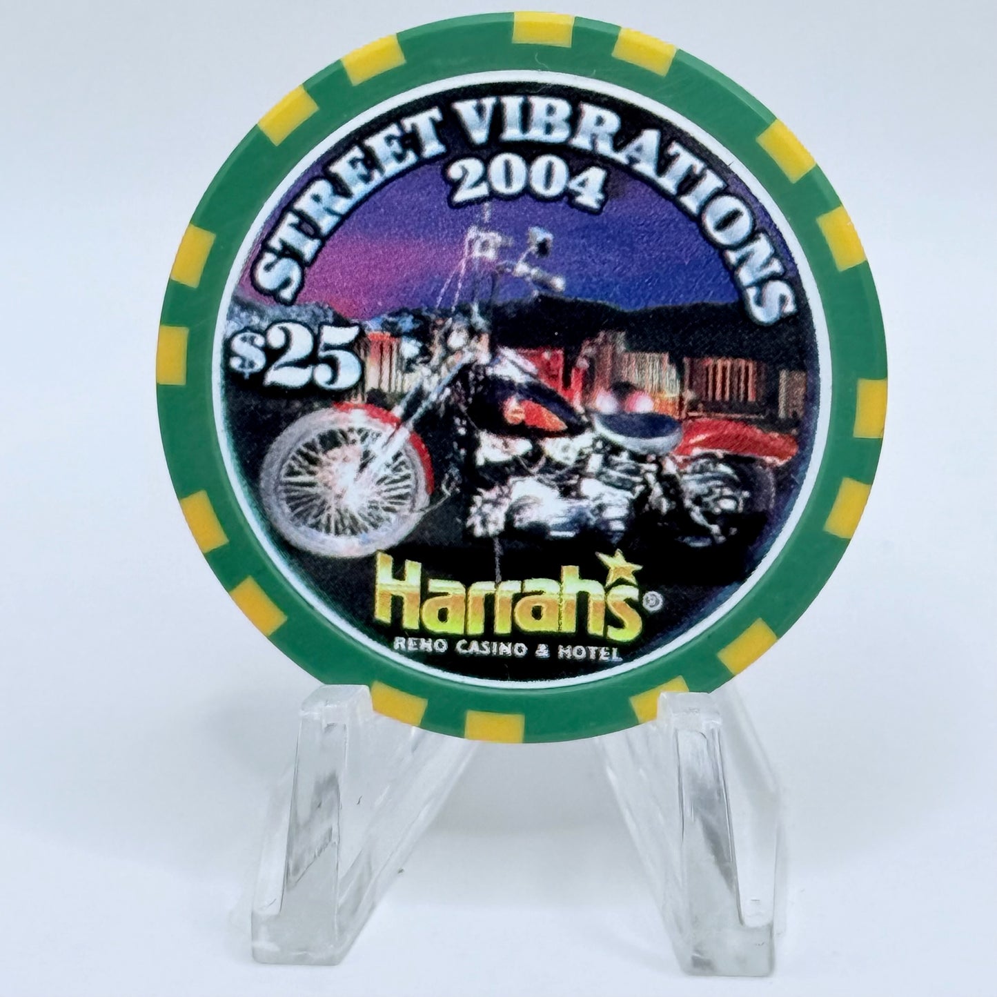 Harrah's Reno Nevada 2004 'Street Vibrations' LE $25 Casino Chip E3739