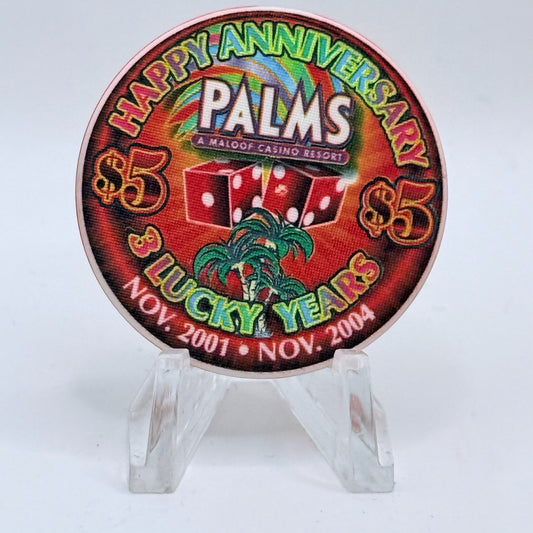 Palms Casino Resort Las Vegas Nevada 2004 '3rd Anniversary' LE $5 Casino Chip E4017
