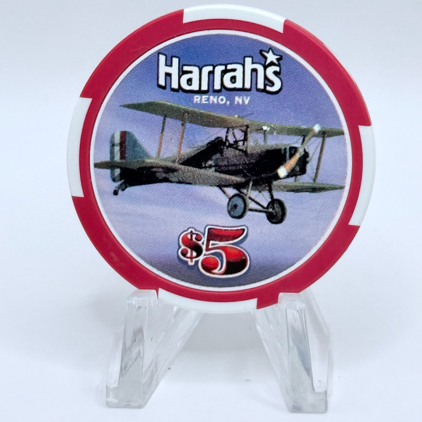 Harrah's Reno Nevada 2001 'Reno Air Races' LE $5 Casino Chip V8989