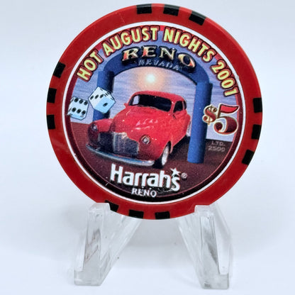 Harrah's Reno Nevada 2001 'Hot August Nights' LE $5 Casino Chip V8988