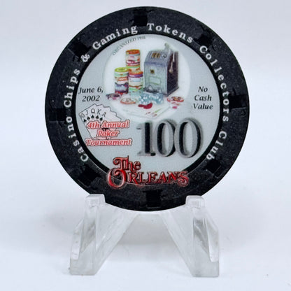 CCA Blackjack/Poker Tournaments 2002 'CC&GTCC Poker Tournament' Series 4 $100 NCV Casino Chip V9298
