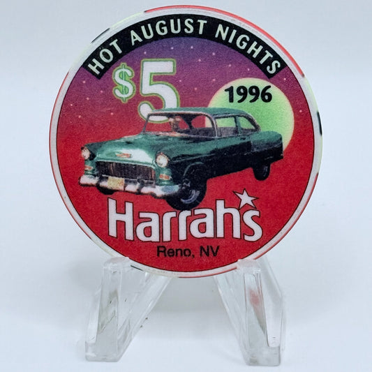 Harrah's Reno Nevada 1996 'Hot August Nights' LE $5 Casino Chip  N8527