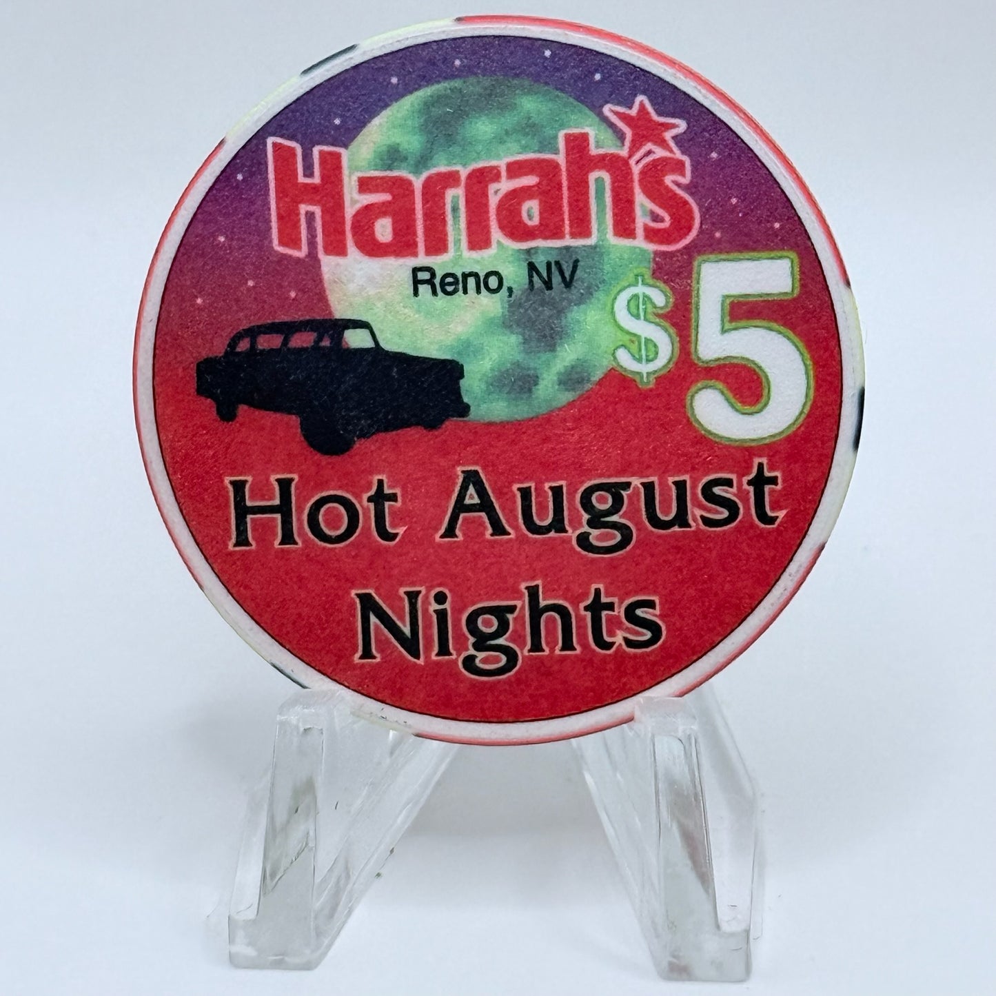 Harrah's Reno Nevada 1996 'Hot August Nights' LE $5 Casino Chip  N8527