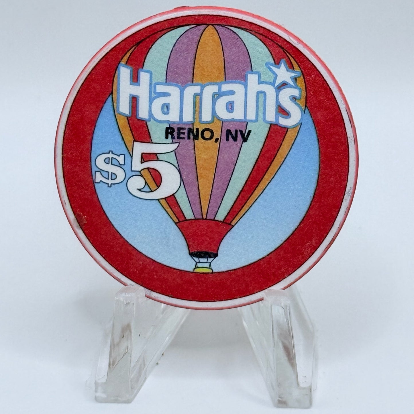 Harrah's Reno Nevada 1996 'Dawn Patrol' LE $5 Casino Chip  N8530