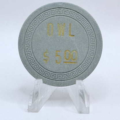 Owl Club Battle Mountain Nevada 1956 $5 Casino Chip N7265