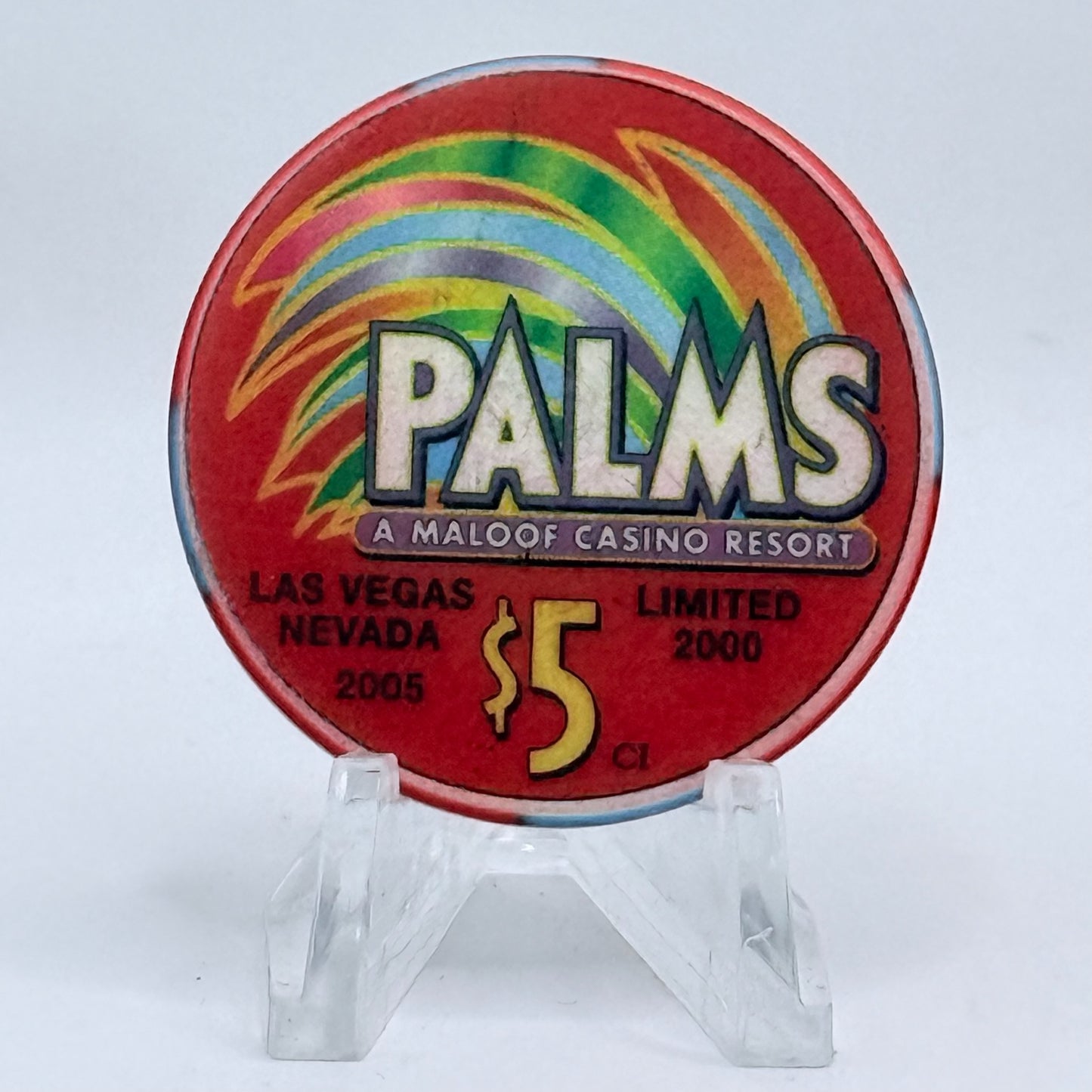 Palms Casino Resort Las Vegas Nevada 2005 'Deuce Bigalow' LE $5 Casino Chip E6309