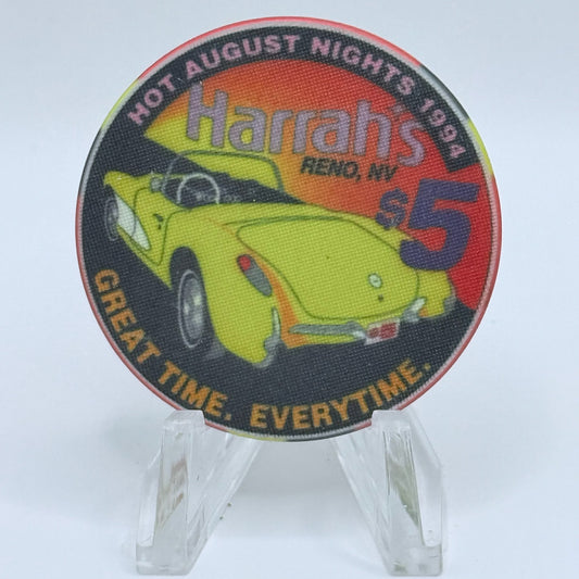 Harrah's Reno Nevada 1994 'Hot August Nights' LE $5 Casino Chip  N0610