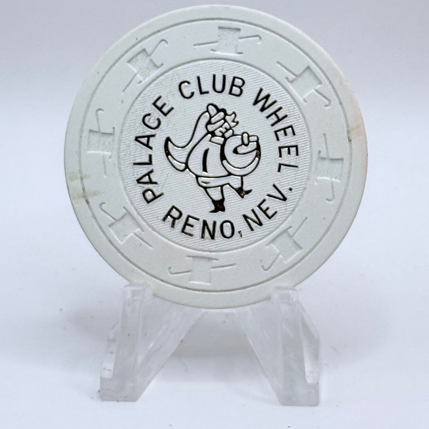 Palace Club Reno Nevada 1970s 'White' Series 301 Roulette Casino Chip N3547