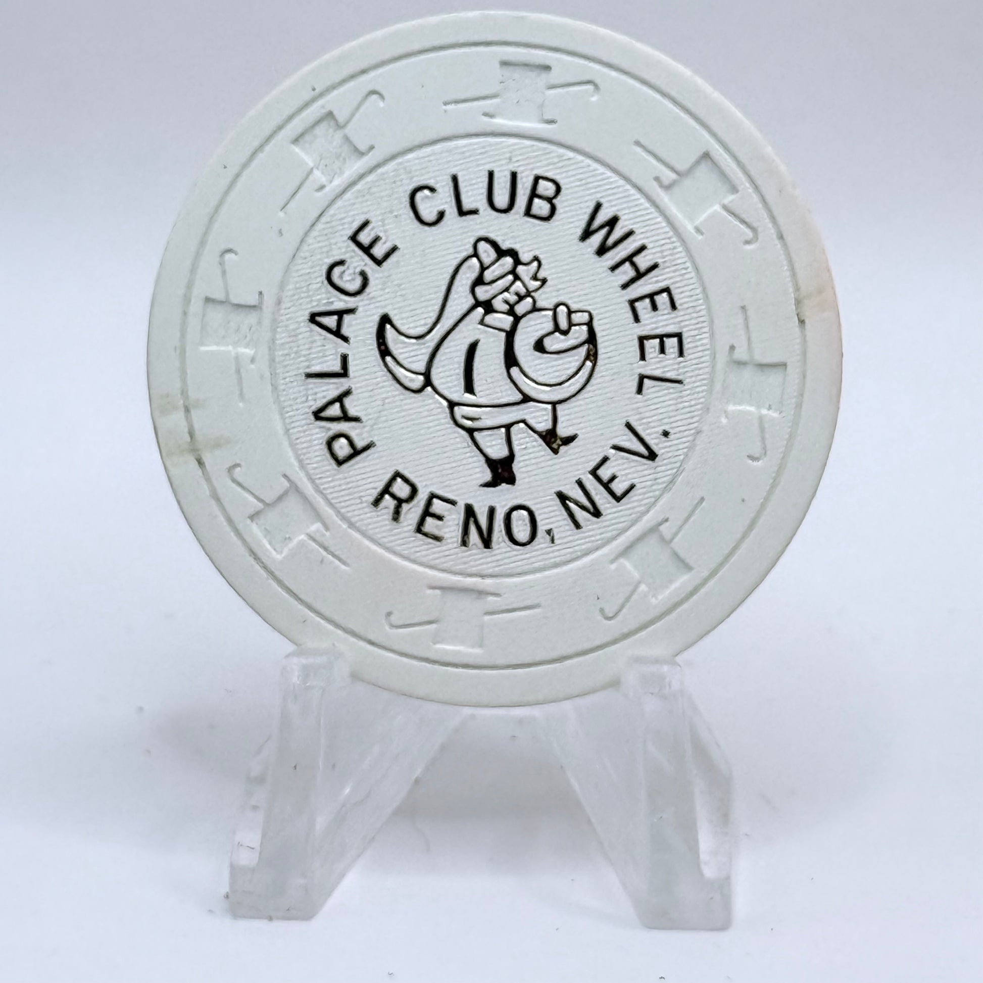 Palace Club Reno Nevada 1970s 'White' Series 301 Roulette Casino Chip N3547