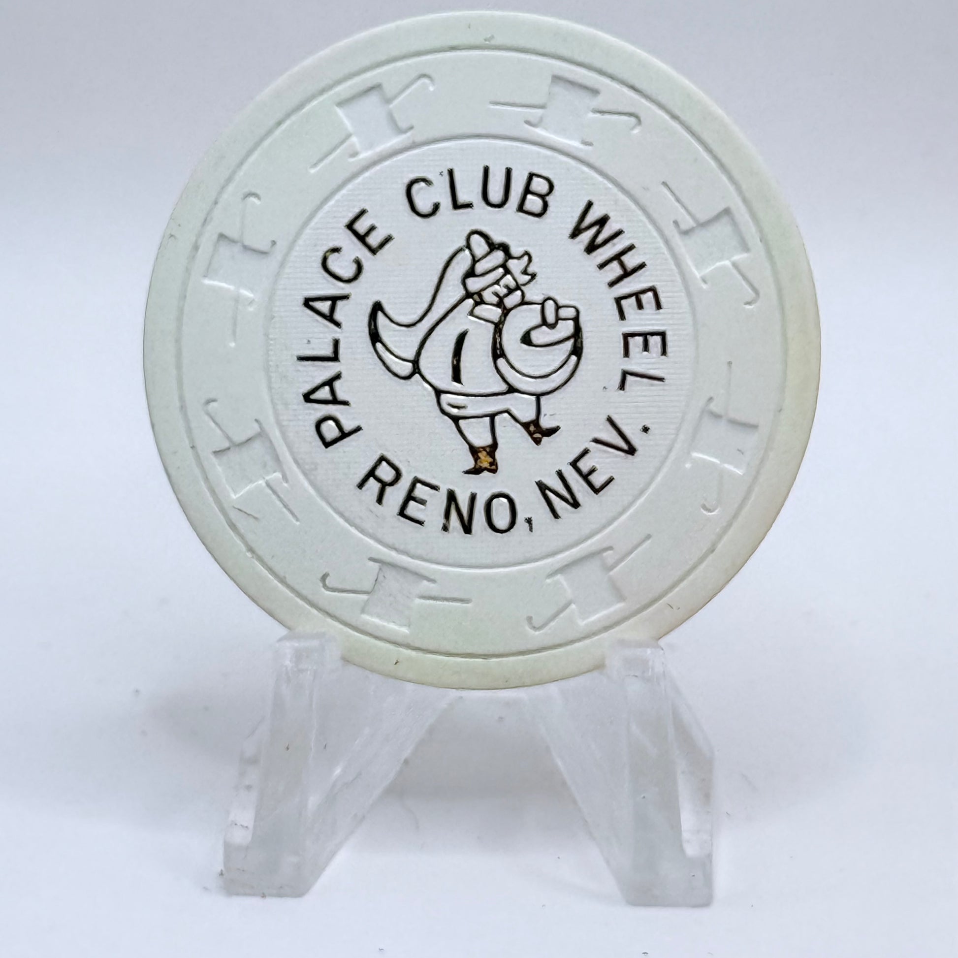Palace Club Reno Nevada 1970s 'White' Series 301 Roulette Casino Chip N3547