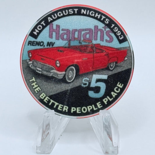 Harrah's Reno Nevada 1993 'Hot August Nights' LE $5 Casino Chip  N0609