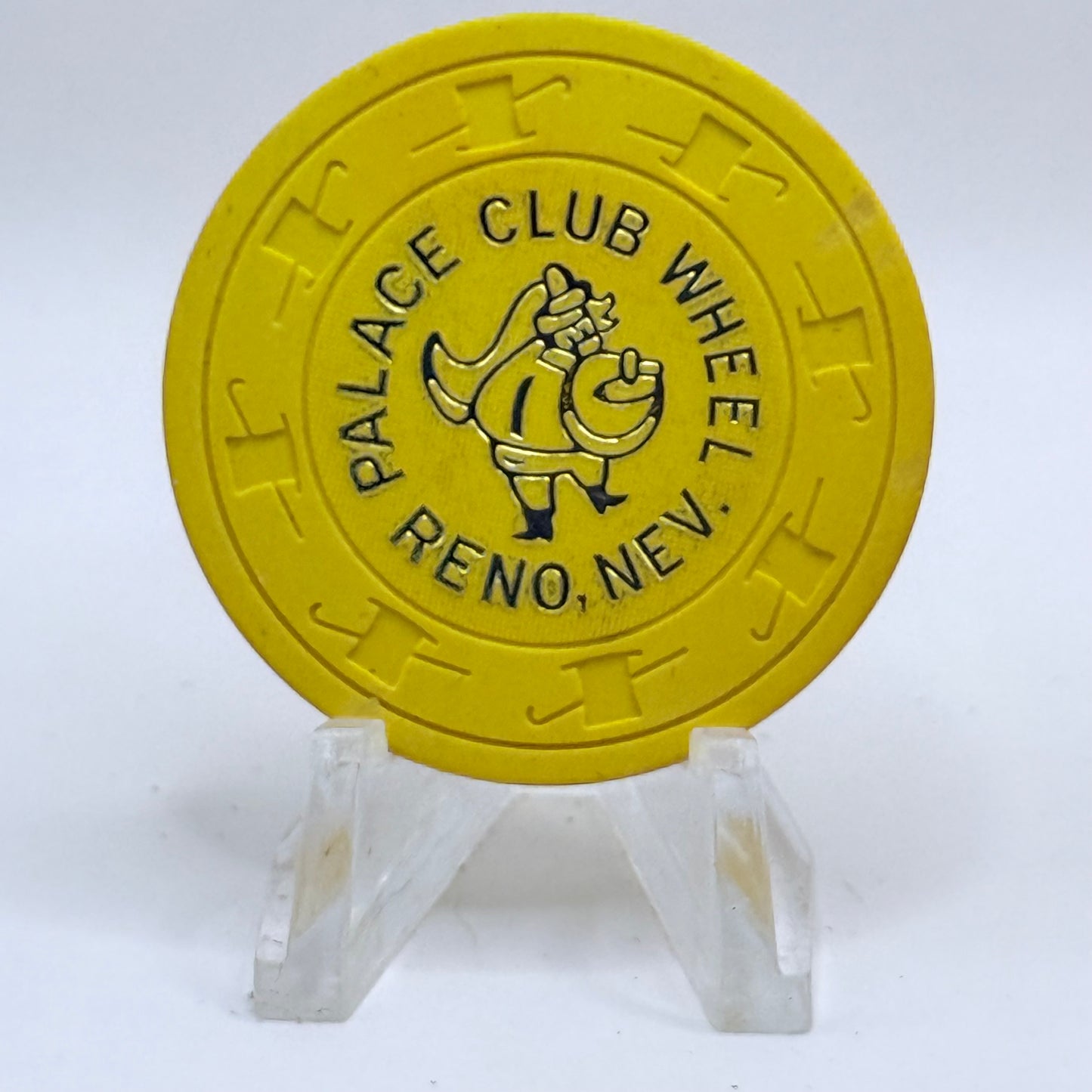 Palace Club Reno Nevada 1970s 'Yellow' Series 301 Roulette Casino Chip N3547