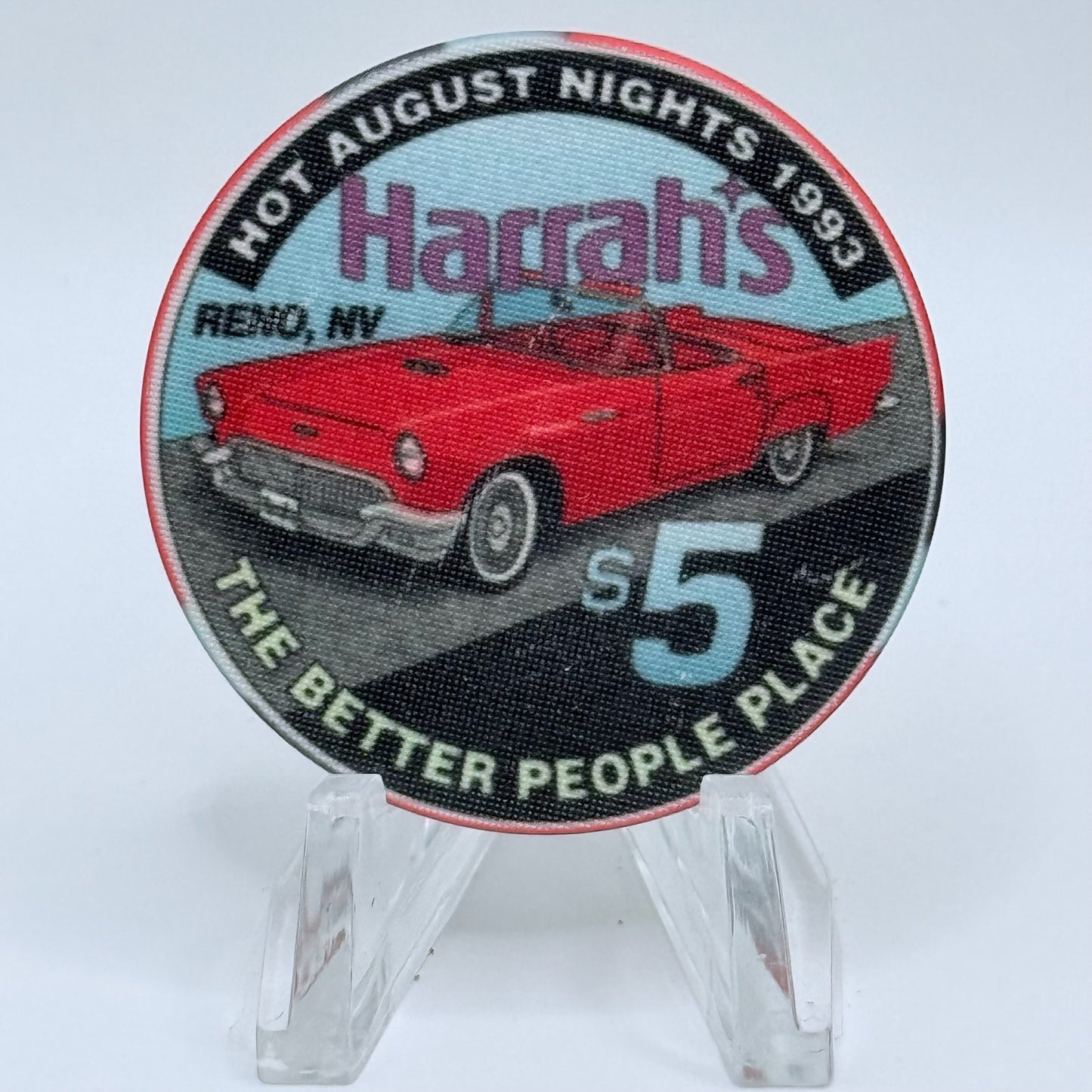 Harrah's Reno Nevada 1993 'Hot August Nights' LE $5 Casino Chip  N0609