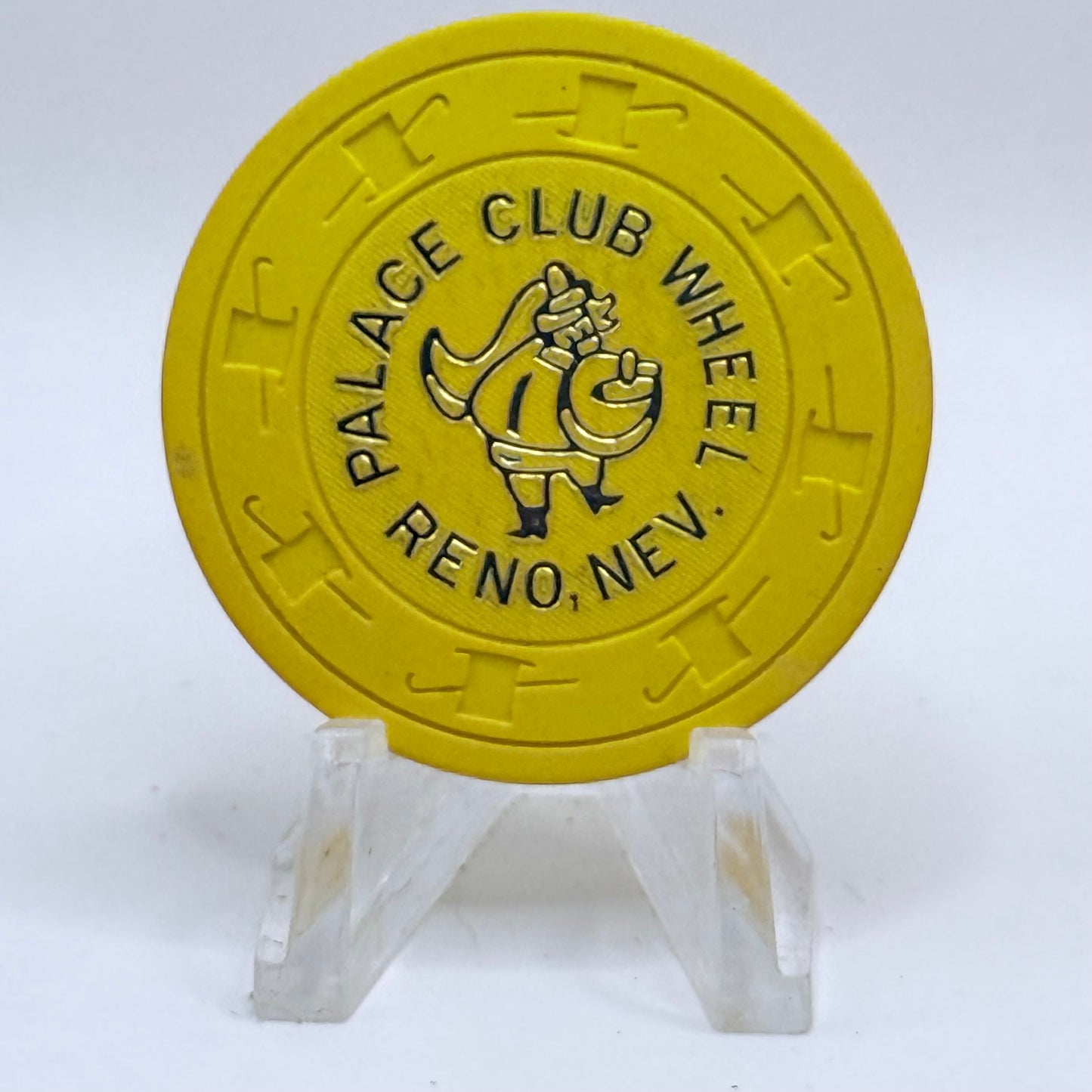 Palace Club Reno Nevada 1970s 'Yellow' Series 301 Roulette Casino Chip N3547
