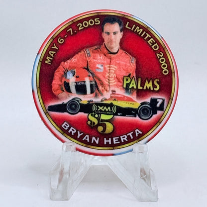 Palms Casino Resort Las Vegas Nevada 2005 'Bryan Herta' LE $5 Casino Chip E5196
