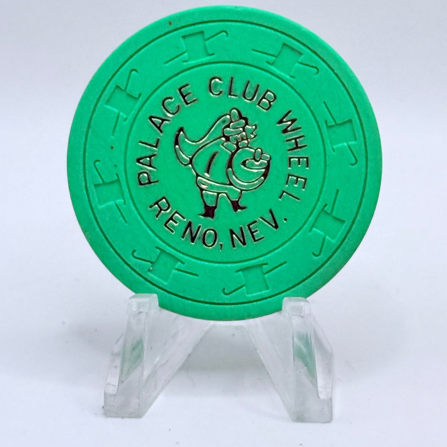 Palace Club Reno Nevada 1970s 'Green' Series 301 Roulette Casino Chip N3547