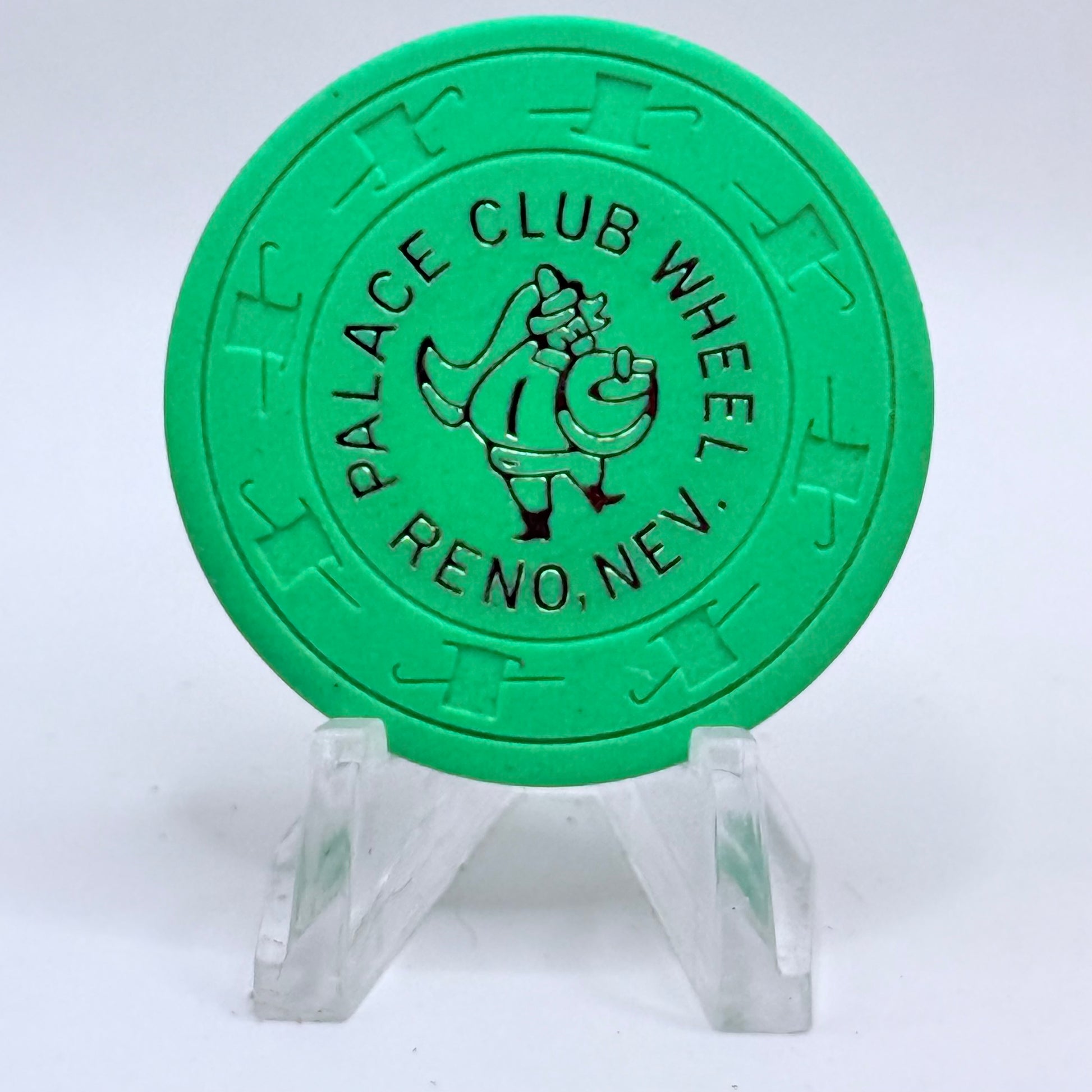 Palace Club Reno Nevada 1970s 'Green' Series 301 Roulette Casino Chip N3547