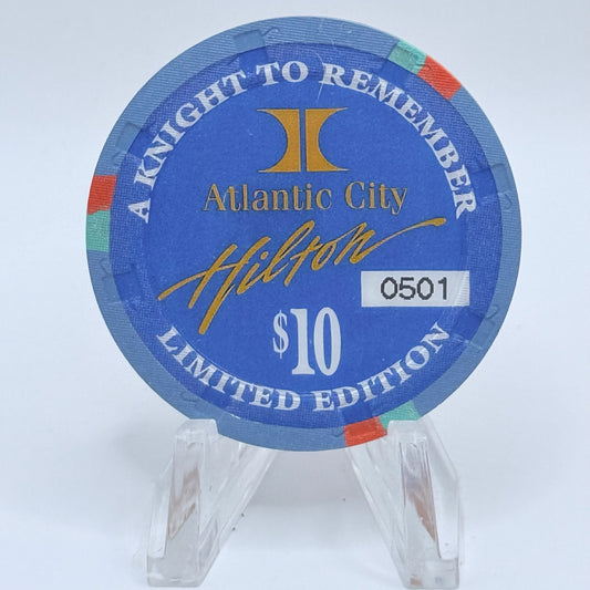 Atlantic City Hilton Atlantic City New Jersey 1998 'New Years - A Knight to Remember' LE $10 Casino Chip