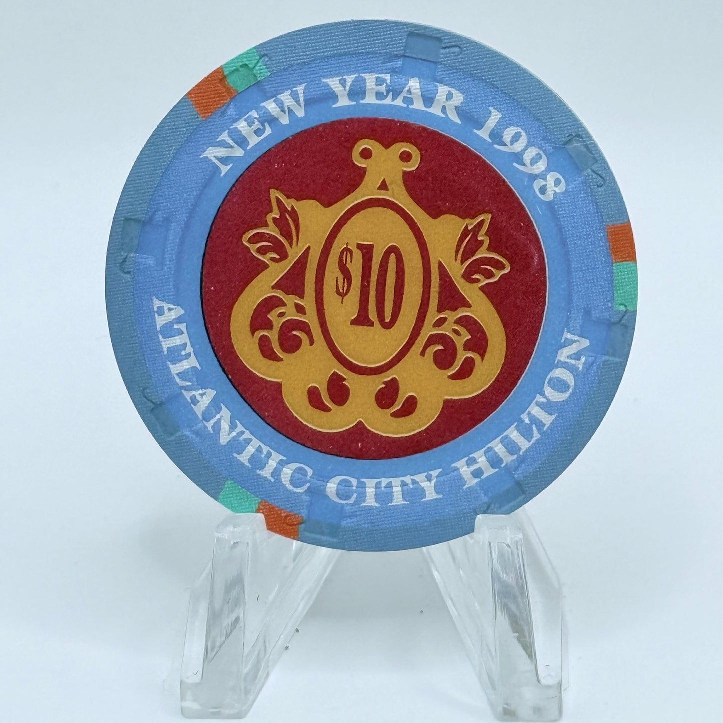 Atlantic City Hilton Atlantic City New Jersey 1998 'New Years - A Knight to Remember' LE $10 Casino Chip