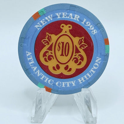 Atlantic City Hilton Atlantic City New Jersey 1998 'New Years - A Knight to Remember' LE $10 Casino Chip