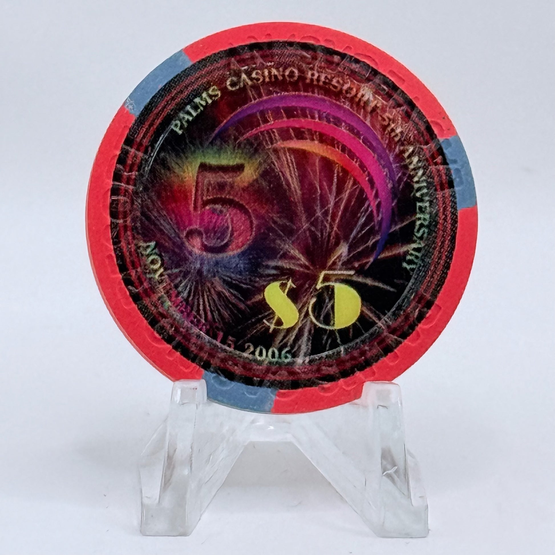 Palms Casino Resort Las Vegas Nevada 2006 '5th Anniversary' LE $5 Casino Chip E5812