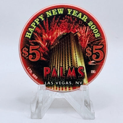 Palms Casino Resort Las Vegas Nevada 2002 'New Year' LE $5 Casino Chip V9431
