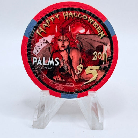 Palms Casino Resort Las Vegas Nevada 2011 'Happy Halloween' LE $5 Casino Chip D0293