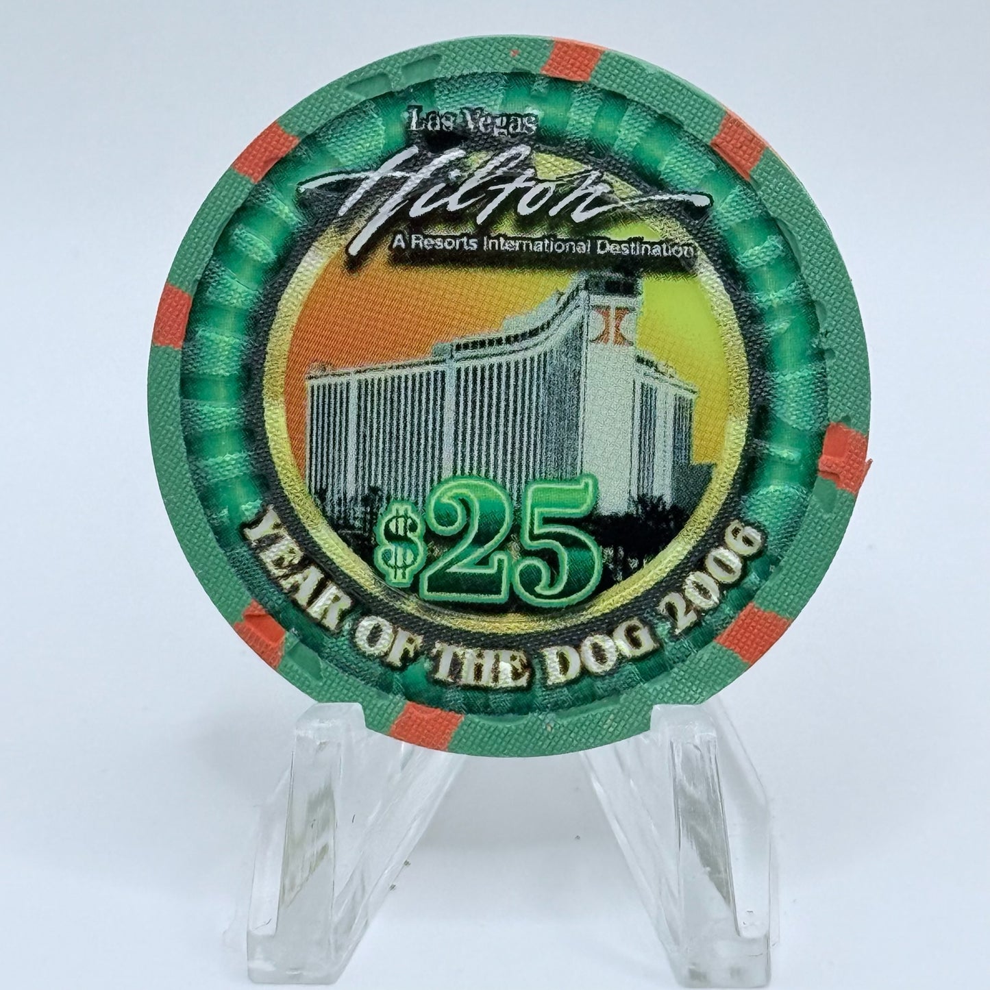 Las Vegas Hilton Las Vegas Nevada 2006 'Year of the Dog' LE $25 Casino Chip  E5177
