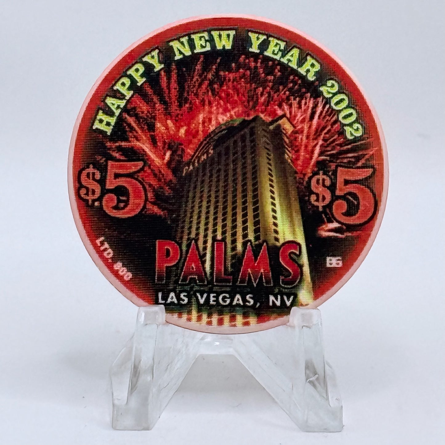 Palms Casino Resort Las Vegas Nevada 2002 'New Year' LE $5 Casino Chip V9431