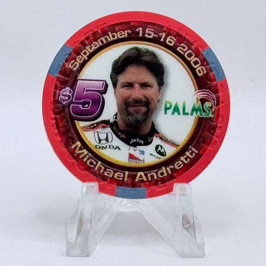 Palms Casino Resort Las Vegas Nevada 2006 'Michael Andretti' LE $5 Casino Chip E5664
