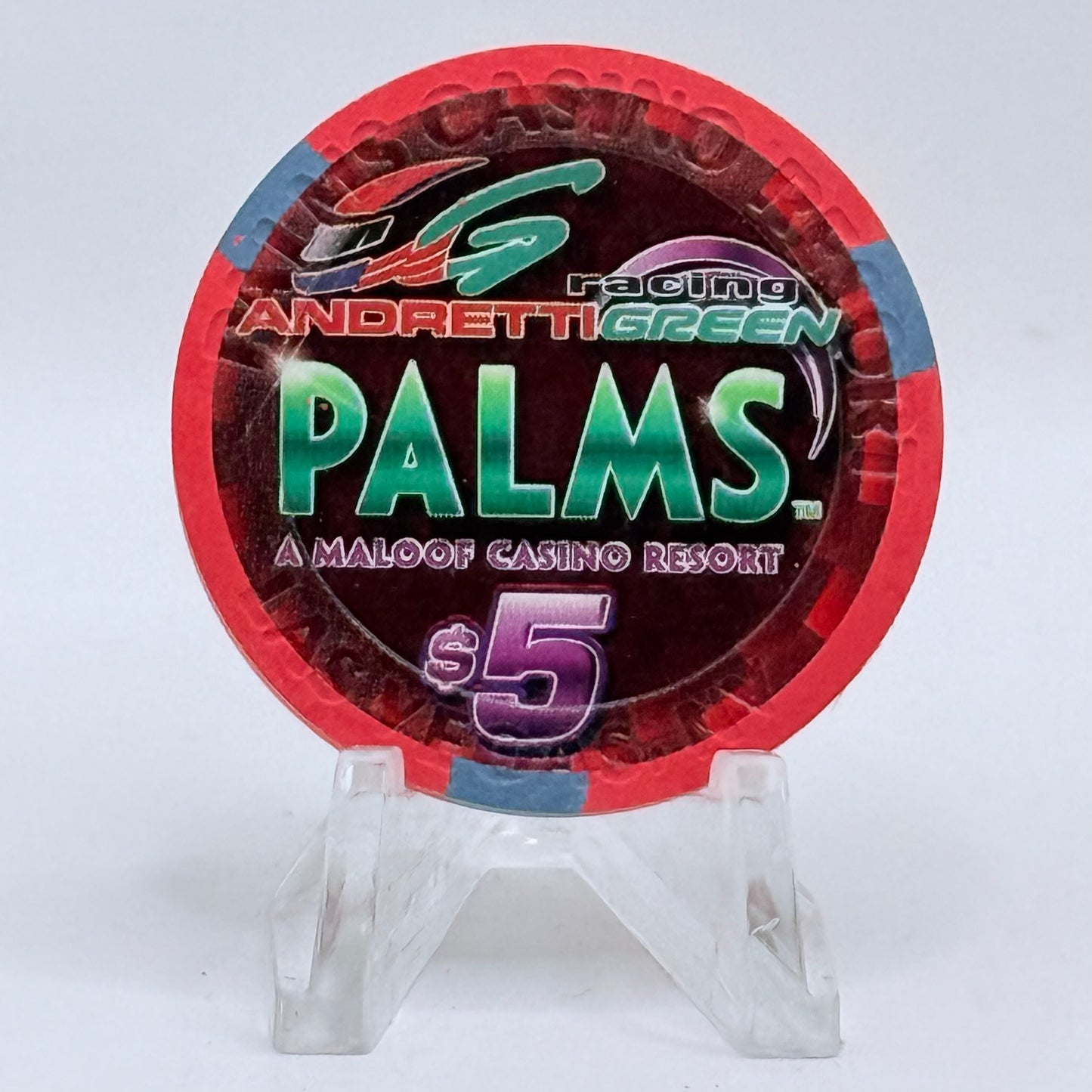 Palms Casino Resort Las Vegas Nevada 2006 'Michael Andretti' LE $5 Casino Chip E5664