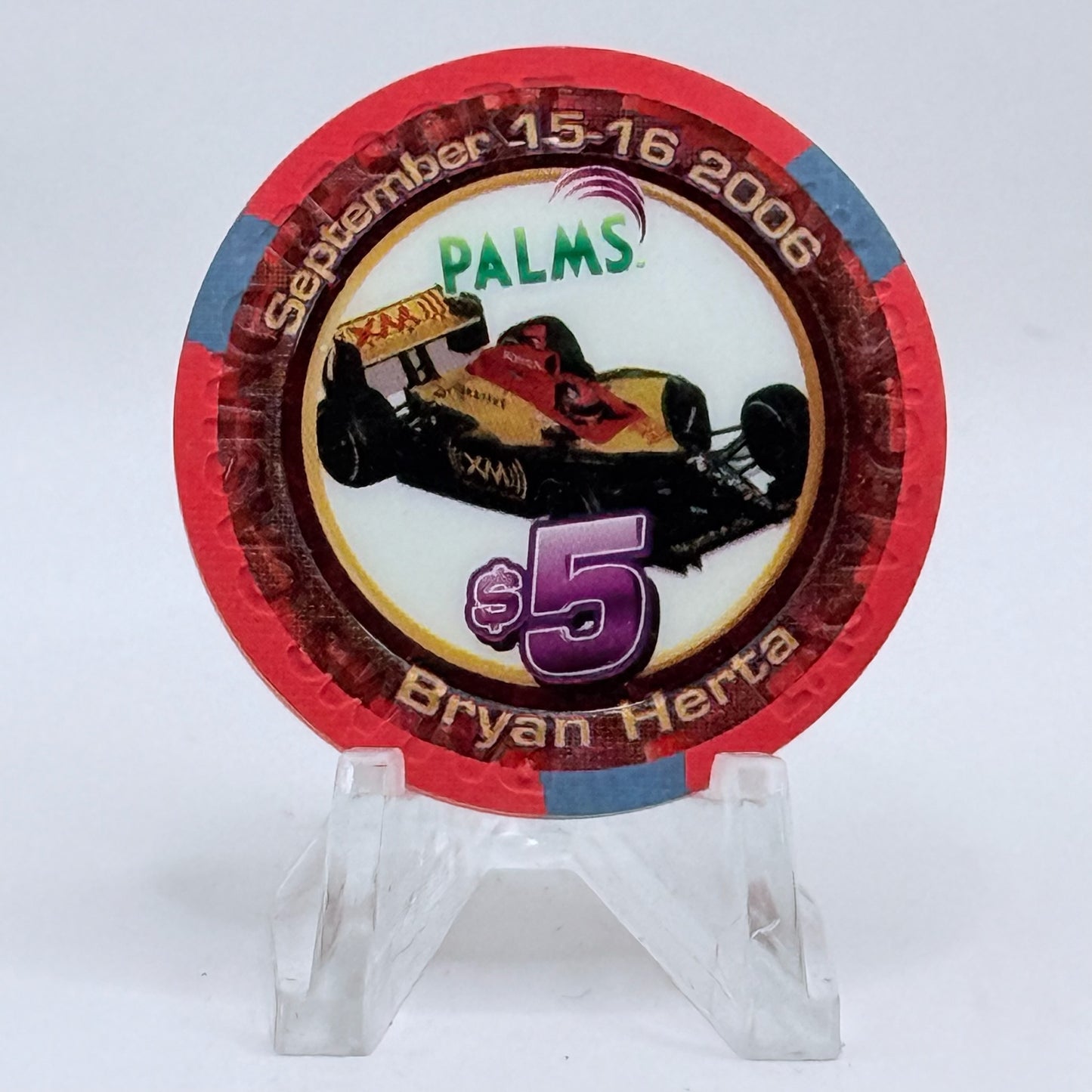 Palms Casino Resort Las Vegas Nevada 2006 'Bryan Herta, Tony Kanaan' LE $5 Casino Chip E5666