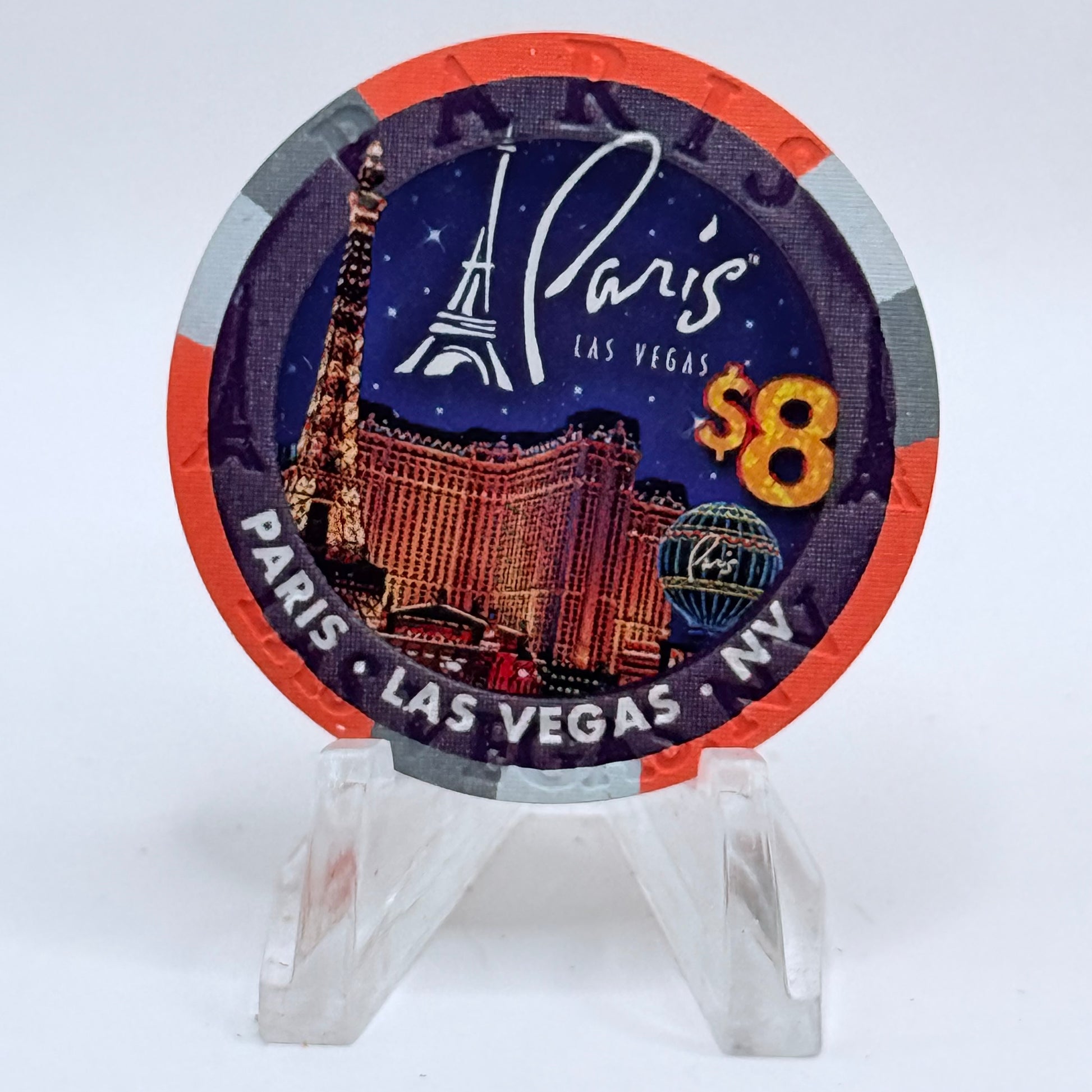 Paris Las Vegas Nevada 2010 'Year Of The Tiger' LE $8 Casino Chip E9559