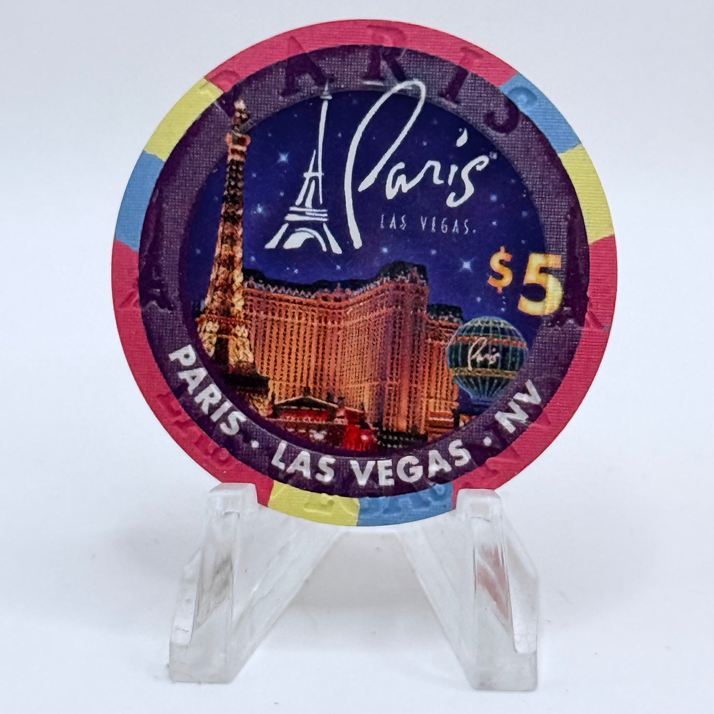 Paris Las Vegas Nevada 2007 'Christmas' LE $5 Casino Chip E8215