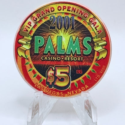 Palms Casino Resort Las Vegas Nevada 2001 'VIP Grand Opening Gala' LE $5 Casino Chip V9443