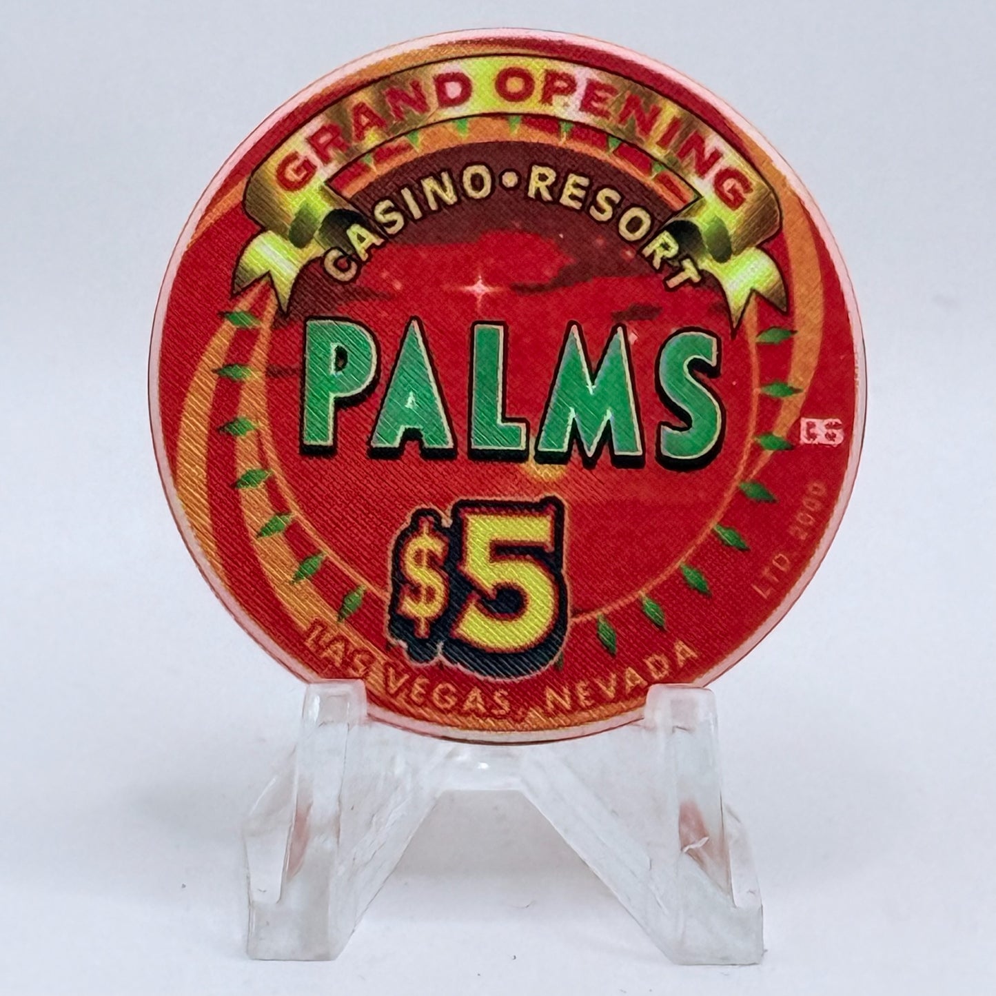 Palms Casino Resort Las Vegas Nevada 2001 'Grand Opening' LE $5 Casino Chip V9442