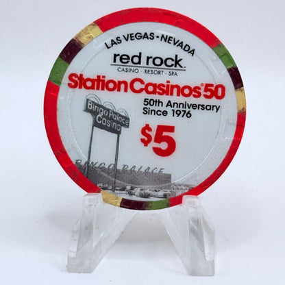 Red Rock Las Vegas Nevada 2026 '50th Anniversary' LE $5 Casino Chip