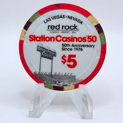 Red Rock Las Vegas Nevada 2026 '50th Anniversary' LE $5 Casino Chip