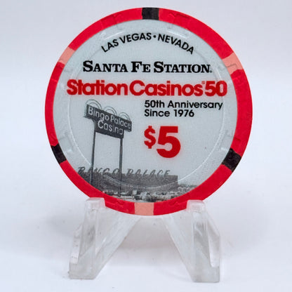 Santa Fe Station Las Vegas Nevada 2026 '50th Anniversary' LE $5 Casino Chip