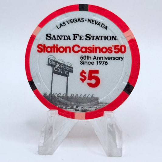 Santa Fe Station Las Vegas Nevada 2026 '50th Anniversary' LE $5 Casino Chip