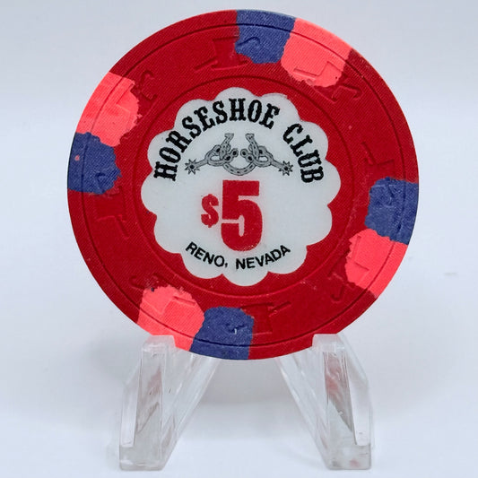 Horseshoe Club Reno Nevada 1980s $5 Casino Chip N5190