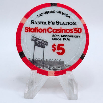 Santa Fe Station Las Vegas Nevada 2026 '50th Anniversary' LE $5 Casino Chip