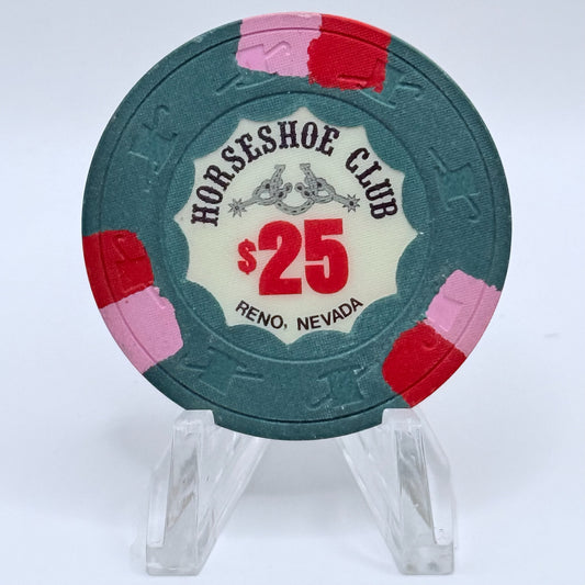 Horseshoe Club Reno Nevada 1977 $25 Casino Chip N5186