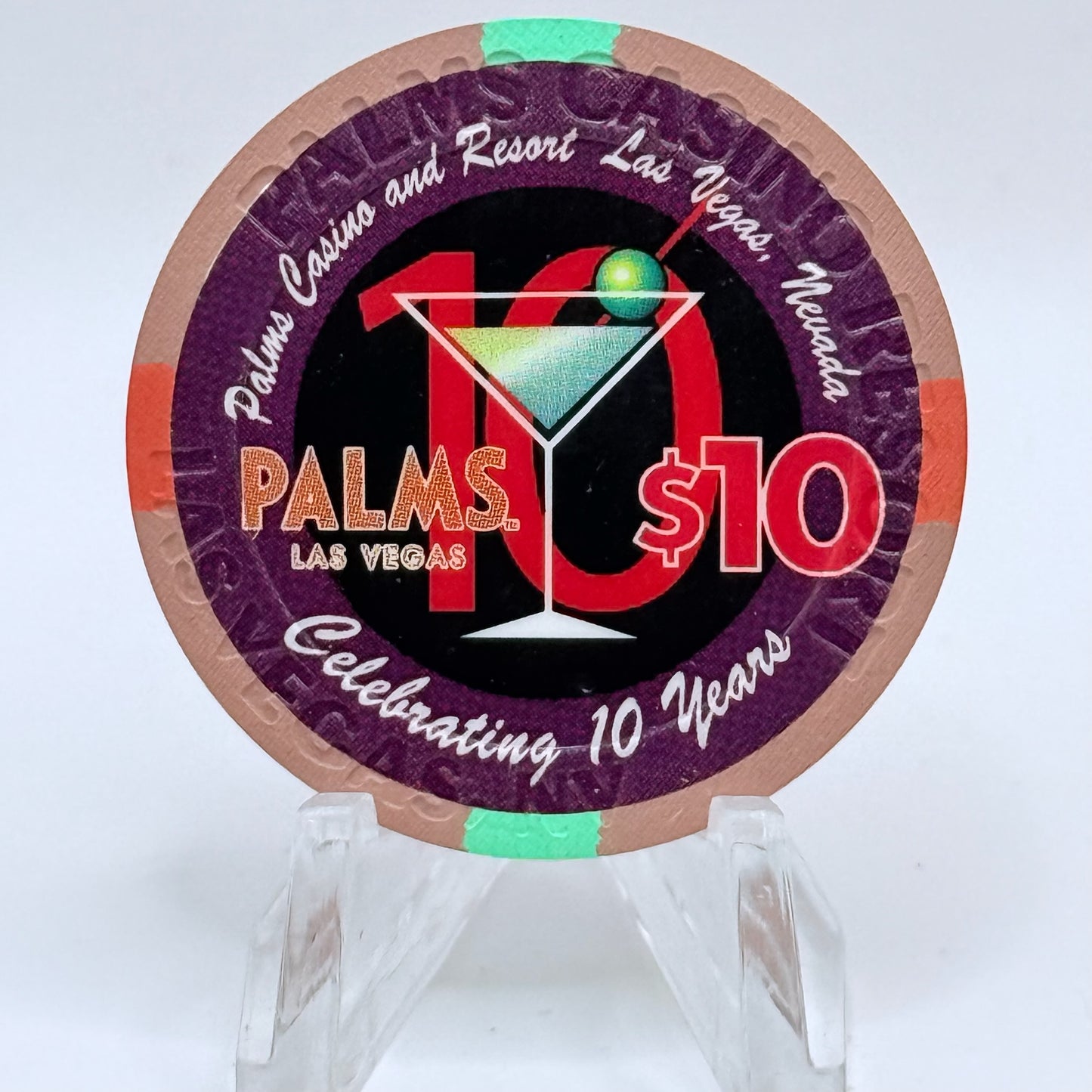 Palms Casino Resort Las Vegas Nevada 2011 'Celebrating 10 Years' LE $10 Casino Chip