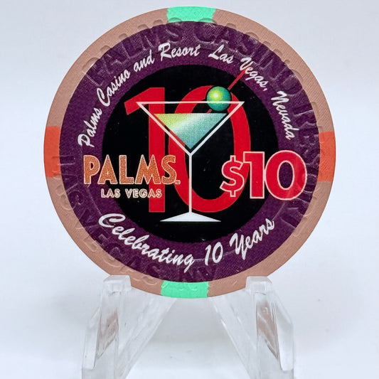 Palms Casino Resort Las Vegas Nevada 2011 'Celebrating 10 Years' LE $10 Casino Chip