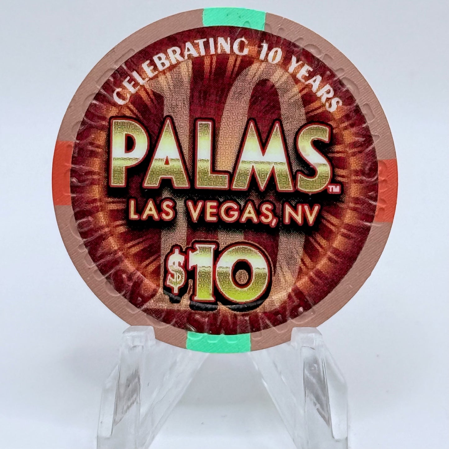 Palms Casino Resort Las Vegas Nevada 2011 'Celebrating 10 Years' LE $10 Casino Chip